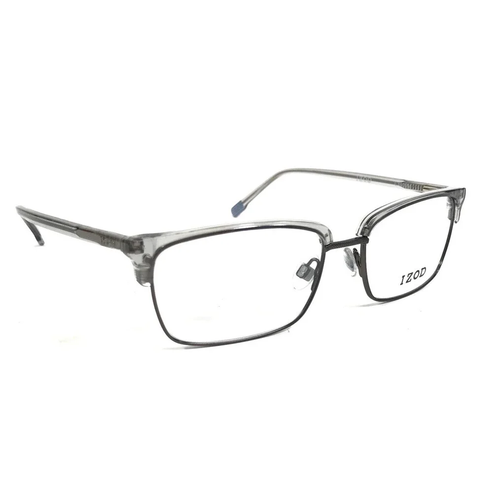 IZOD Eyeglasses Frames IZ2091 GREY CRYSTAL Rectangle Full Rim 56-17-150